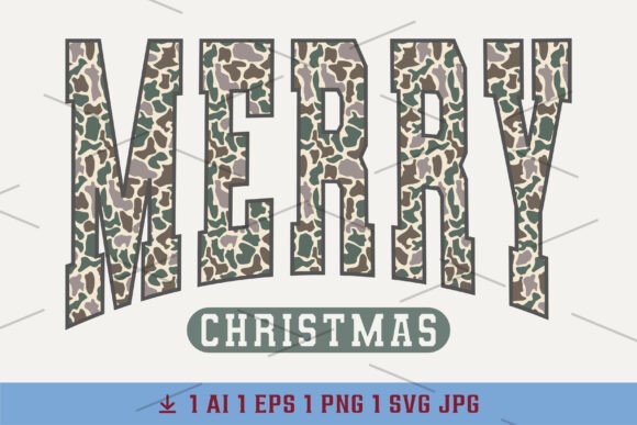 Christmas Varsity Xmas Retro Camo Merry