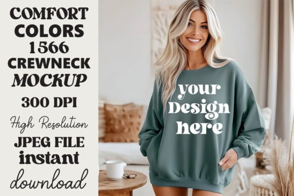 Comfort Colors 1566 Mockup Blue Spruce 3 Review for Real Projects