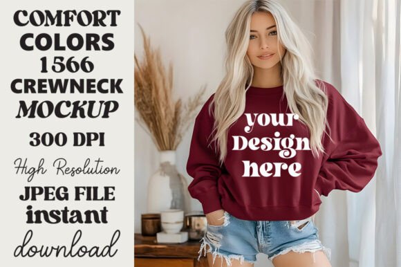 Comfort Colors 1566 Mockup Crimson 26