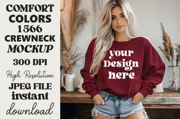 Comfort Colors 1566 Mockup Crimson 29 Review for Embroidery Projects