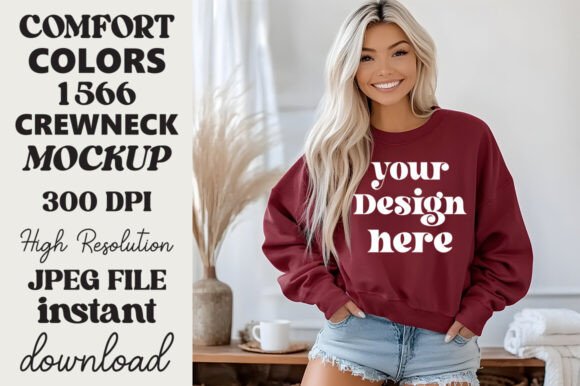 Comfort Colors 1566 Mockup Crimson 8 Review for Embroidery Projects