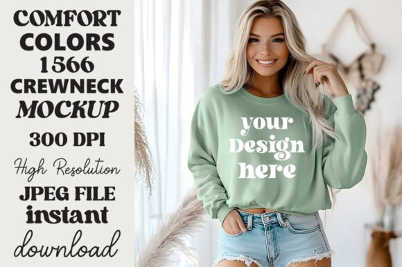 Comfort Colors 1566 Mockup Light Green 4