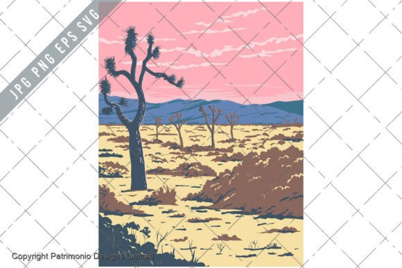 Joshua Trees in Mojave Desert CA WPA Art Review