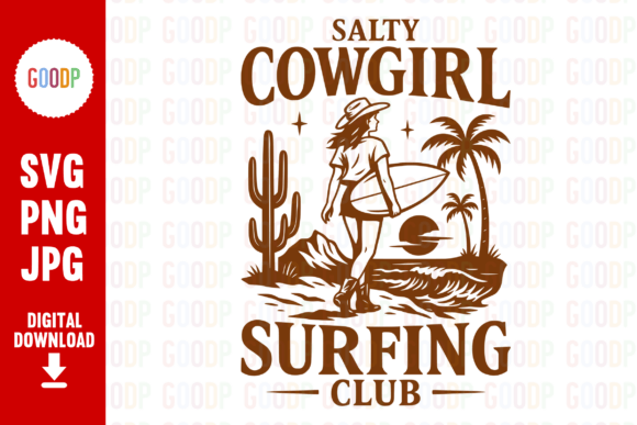 Salty Cowgirl Surfing Club Png Review: A Bold, Retro Design for Real Projects