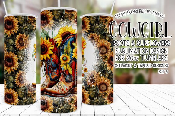 Sunflowers Cowgirl Boots Tumbler Wrap Review